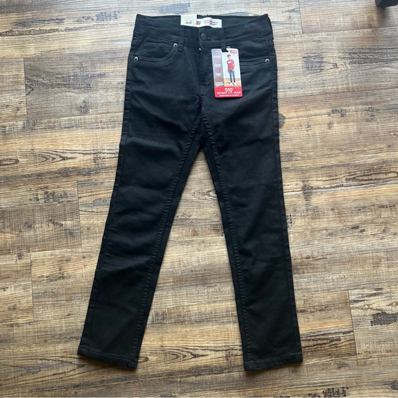 Levi's 510 Boys Performance Skinny Fit Jeans Adjustable Waist Black Size 8 Reg - Picture 1 of 7